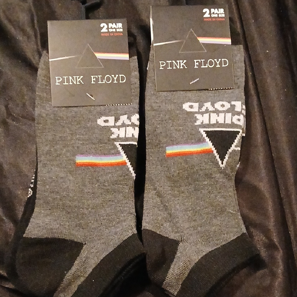 Pink Floyd Gray and Black Casual Socks